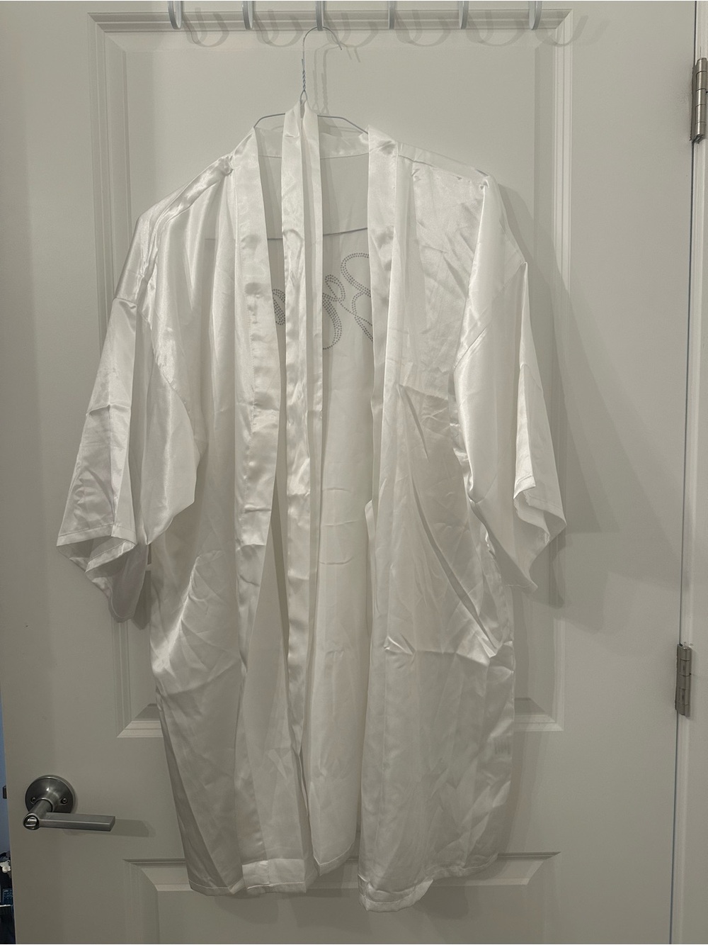Satin Bride Robe with Rhinestones - Picture 2 of 4